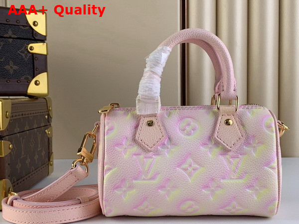 Louis Vuitton Nano Speedy Pink Monogram Empreinte Embossed Supple Grained Cowhide Leather M81508 Replica