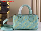 Louis Vuitton Nano Speedy Vert Deau Green Sprayed and Embossed Grained Cowhide Leather Replica