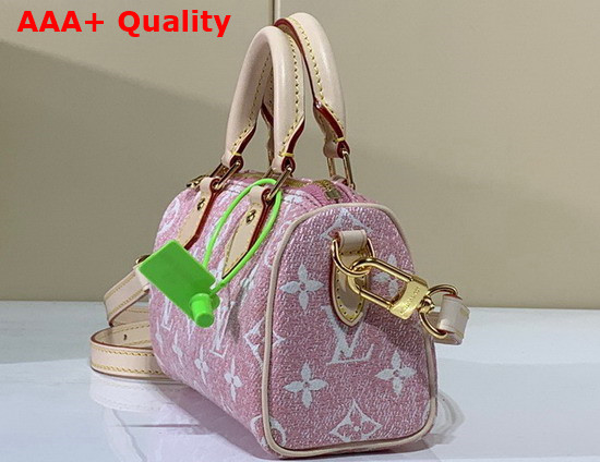 Louis Vuitton Nano Speedy in Pink Monogram Jacquard Denim M81213 Replica