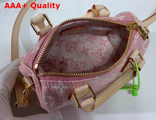 Louis Vuitton Nano Speedy in Pink Monogram Jacquard Denim M81213 Replica