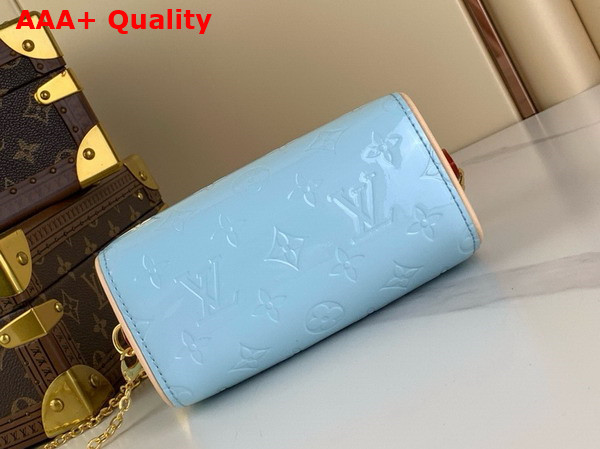 Louis Vuitton Nano Speedy in Sky Blue Monogram Vernis Leather M83000 Replica