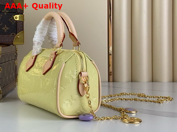 Louis Vuitton Nano Speedy in Yellow Monogram Vernis Leather Replica