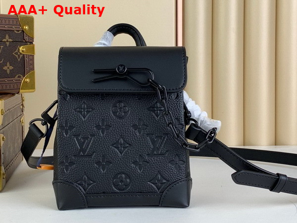 Louis Vuitton Nano Steamer Bag in Black Taurillon Monogram Embossed Cowhide Leather M82772 Replica