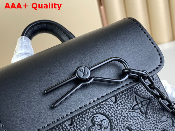 Louis Vuitton Nano Steamer Bag in Black Taurillon Monogram Embossed Cowhide Leather M82772 Replica