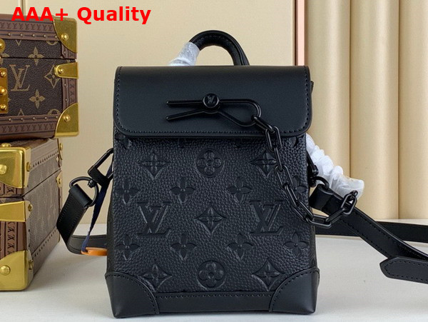 Louis Vuitton Nano Steamer Bag in Black Taurillon Monogram Embossed Cowhide Leather M82772 Replica