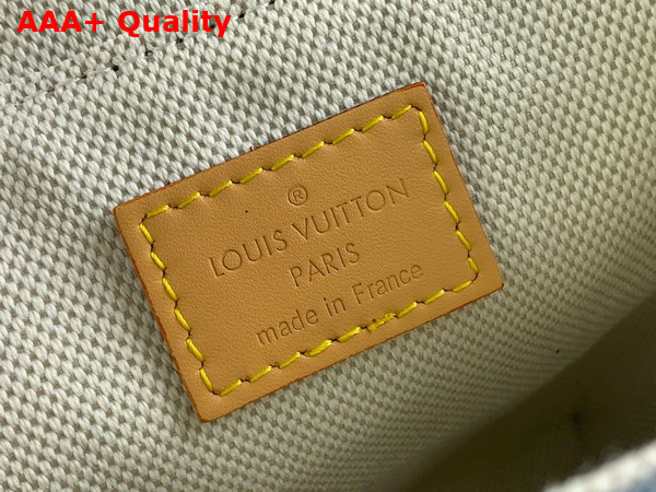 Louis Vuitton Nano Steamer Bag in Blue Damier Denim 3D Cotton Canvas N40751 Replica