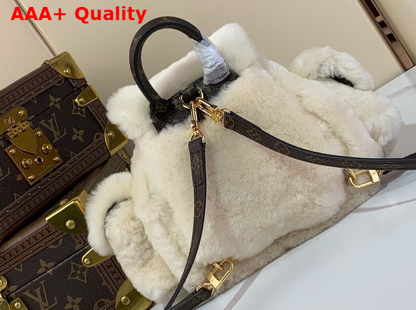 Louis Vuitton Nano Teddy Backpack in Cream Shearling M11919 Replica