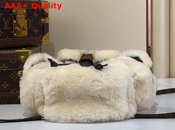 Louis Vuitton Nano Teddy Backpack in Cream Shearling M11919 Replica