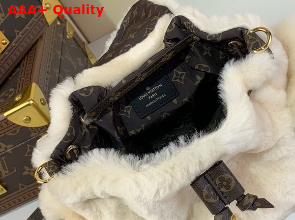 Louis Vuitton Nano Teddy Backpack in Cream Shearling M11919 Replica