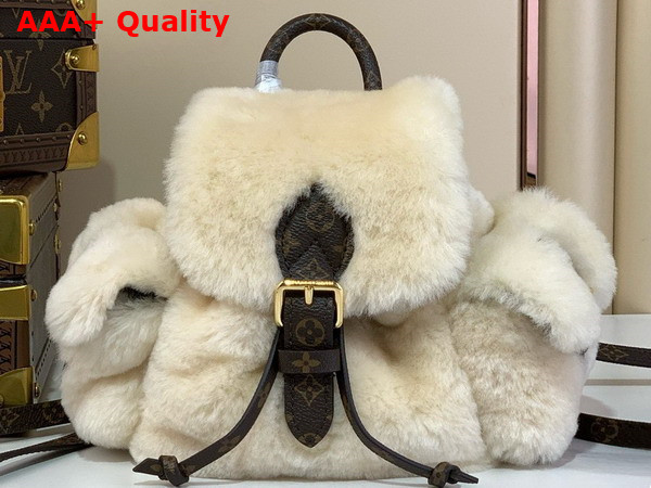 Louis Vuitton Nano Teddy Backpack in Cream Shearling M11919 Replica