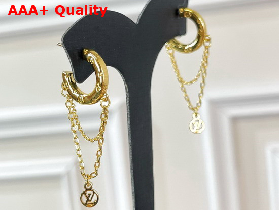 Louis Vuitton Nanogram Earrings Gold Color Hardware M00572 Replica