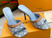 Louis Vuitton Neo Revival Mule in Blue Monogram Denim and Natural Calf Leather 1ACLNR Replica