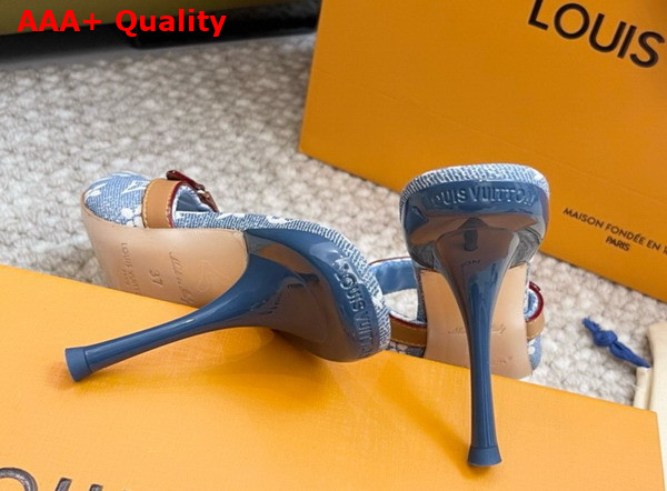 Louis Vuitton Neo Revival Mule in Blue Monogram Denim and Natural Calf Leather 1ACLNR Replica