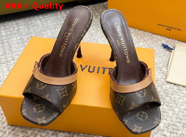 Louis Vuitton Neo Revival Mule in Monogram Canvas and Natural Calf Leather Replica