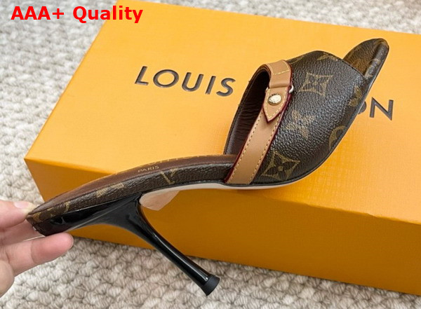 Louis Vuitton Neo Revival Mule in Monogram Canvas and Natural Calf Leather Replica