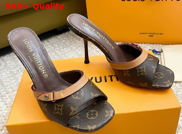 Louis Vuitton Neo Revival Mule in Monogram Canvas and Natural Calf Leather Replica