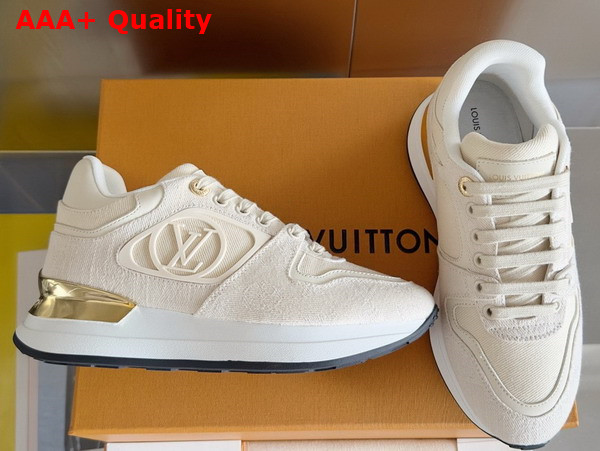 Louis Vuitton Neo Run Away Sneaker in Beige Monogram Denim and Natural Calf Leather Replica