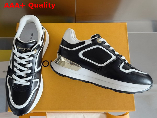 Louis Vuitton Neo Run Away Sneaker in Black and White Patent Calf Leather Replica