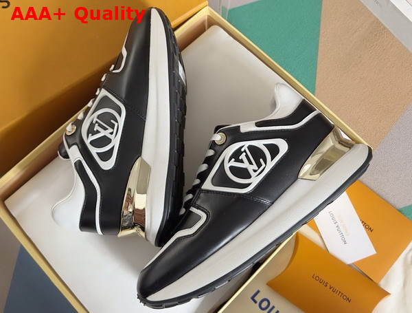 Louis Vuitton Neo Run Away Sneaker in Black and White Patent Calf Leather Replica