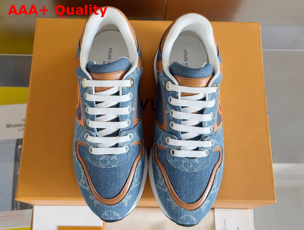 Louis Vuitton Neo Run Away Sneaker in Blue Monogram Denim and Natural Calf Leather 1ACHR7 Replica