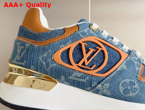 Louis Vuitton Neo Run Away Sneaker in Blue Monogram Denim and Natural Calf Leather 1ACHR7 Replica