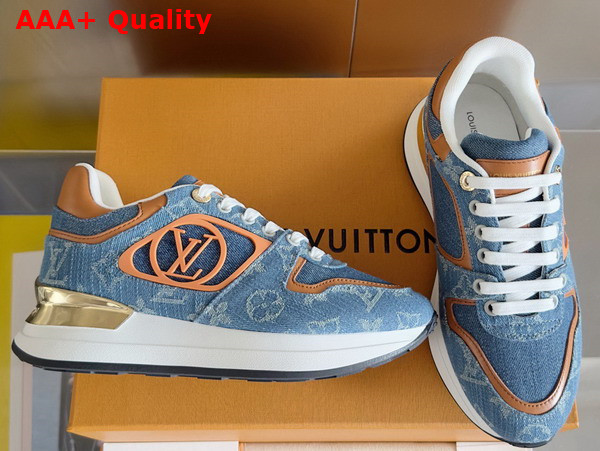 Louis Vuitton Neo Run Away Sneaker in Blue Monogram Denim and Natural Calf Leather 1ACHR7 Replica