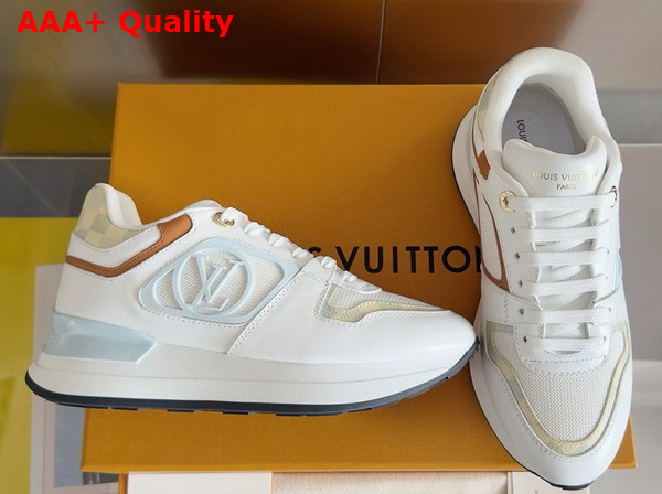 Louis Vuitton Neo Run Away Sneaker in Light Blue Patent Damier Canvas 1ACUGD Replica