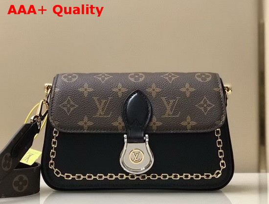 Louis Vuitton Neo Saint Cloud Handbag in Monogram Canvas with Smooth Black Leather M45559 Replica