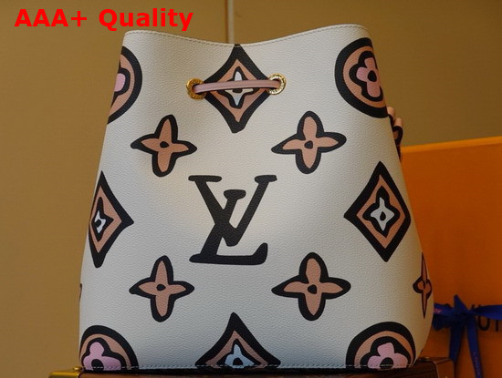 Louis Vuitton NeoNoe MM Bucket Bag Wears the Seasons Monogram Pattern Cream Monogram Coated Canvas M45822 Replica