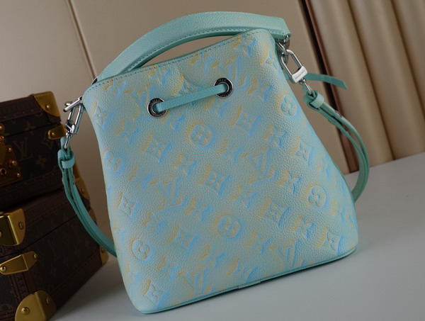 Louis Vuitton Neonoe BB Bucket Bag Vert Deau Green Sprayed and Embossed Grained Cowhide Leather Replica