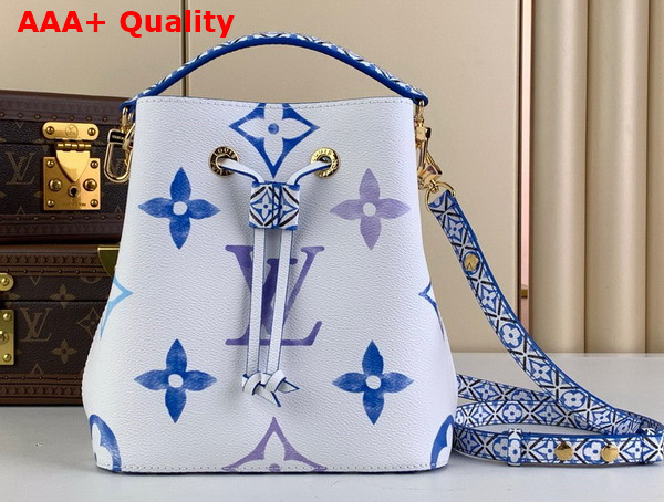 Louis Vuitton Neonoe BB Bucket Bag in Blue Monogram Coated Canvas M22986 Replica