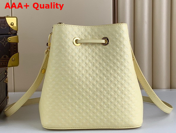 Louis Vuitton Neonoe BB Bucket Bag in Yellow Calfskin Leather Embossed with the Nano Monogram Pattern M22599 Replica