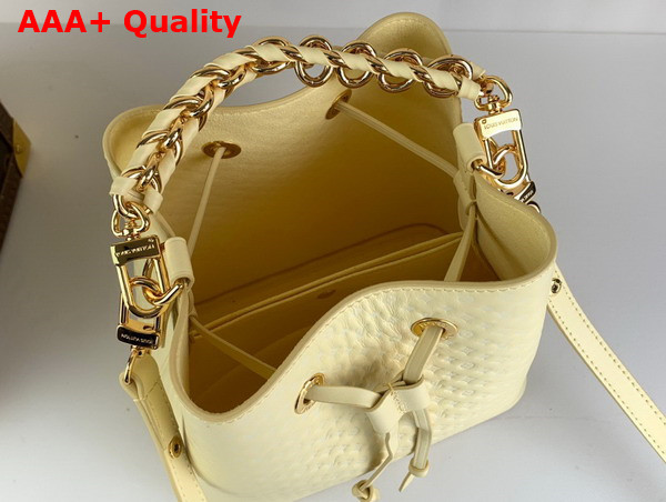 Louis Vuitton Neonoe BB Bucket Bag in Yellow Calfskin Leather Embossed with the Nano Monogram Pattern M22599 Replica