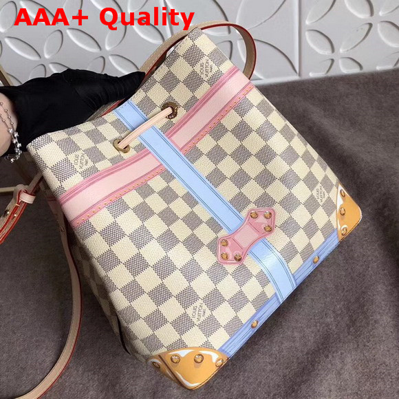 Louis Vuitton Neonoe Damier Azur Printed Damier Azur Coated Canvas with Calf Leather Trim N41066 Replica