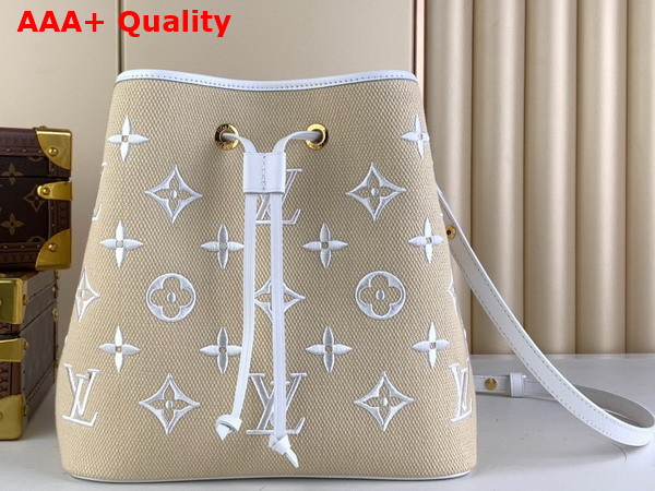 Louis Vuitton Neonoe MM Bucket Bag in Beige Lotus Canvas M22852 Replica