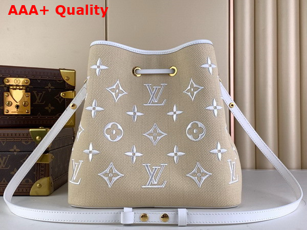 Louis Vuitton Neonoe MM Bucket Bag in Beige Lotus Canvas M22852 Replica