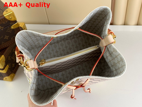 Louis Vuitton Neonoe MM Bucket Bag in Damier Azur Canvas with Nautical Print of Ropes and Chains N40474 Replica