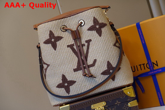 Louis Vuitton Neonoe MM Bucket Bag in Tan Monogram Raffia M57704 Replica