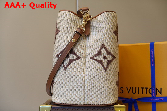 Louis Vuitton Neonoe MM Bucket Bag in Tan Monogram Raffia M57704 Replica