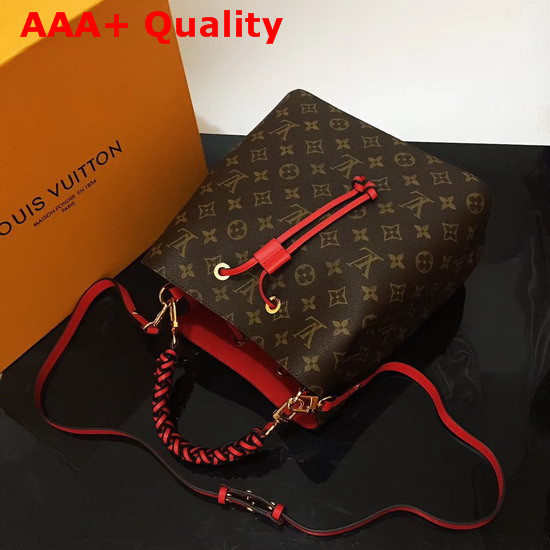 Louis Vuitton Neonoe Monogram Coated Canvas with Coquelicot Red Smooth Cowhide Leather Trim M43985 Replica