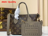 Louis Vuitton Neverfull Bandouliere Inside Out BB Dark Fango Cowhide Leather and Monogram Coated Canvas M12109 Replica