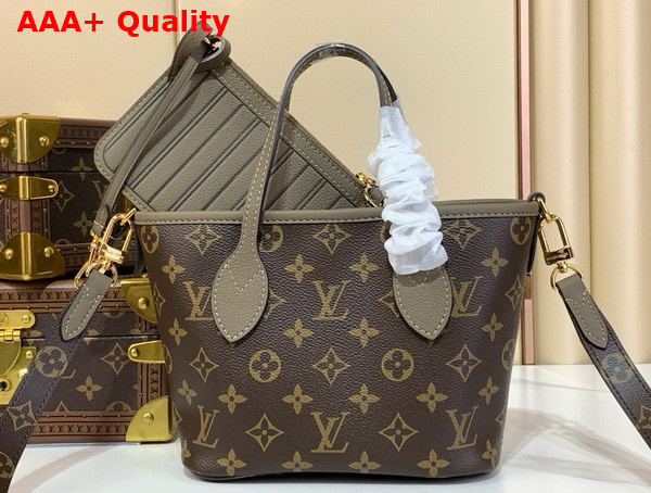 Louis Vuitton Neverfull Bandouliere Inside Out BB Dark Fango Cowhide Leather and Monogram Coated Canvas M12109 Replica