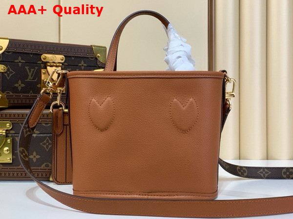 Louis Vuitton Neverfull Bandouliere Inside Out BB Tan Cowhide Leather and Monogram Coated Canvas Replica