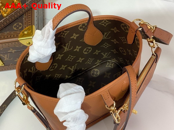 Louis Vuitton Neverfull Bandouliere Inside Out BB Tan Cowhide Leather and Monogram Coated Canvas Replica