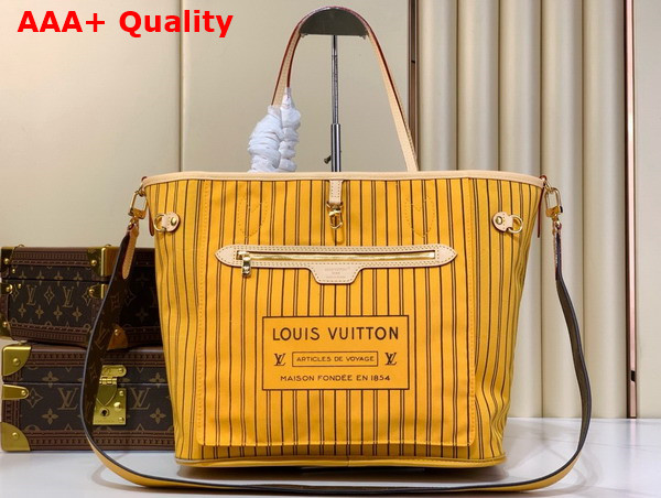 Louis Vuitton Neverfull Bandouliere Inside Out MM Monogram Jaune Safran M11947 Replica