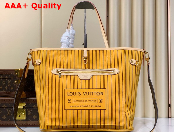 Louis Vuitton Neverfull Bandouliere Inside Out MM Monogram Jaune Safran M11947 Replica