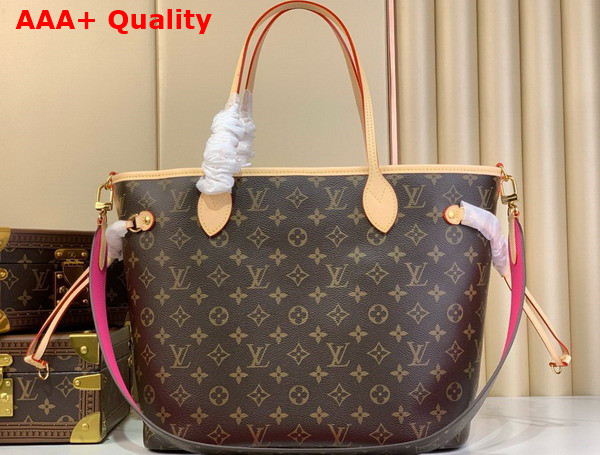 Louis Vuitton Neverfull Bandouliere Inside Out MM Monogram Rose Pondichery M12257 Replica