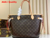 Louis Vuitton Neverfull Bandouliere Inside Out MM Monogram Rouge Sari M12096 Replica