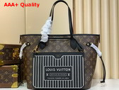 Louis Vuitton Neverfull Inside Out MM Black Cowhide Leather and Monogram Coated Canvas M11946 Replica