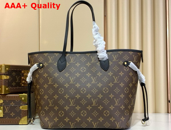 Louis Vuitton Neverfull Inside Out MM Black Cowhide Leather and Monogram Coated Canvas M11946 Replica